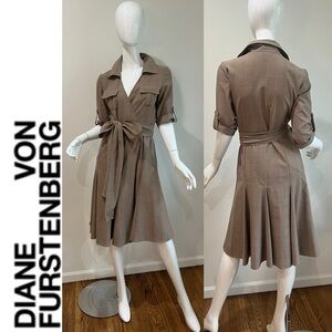 Diane Von Furstenberg Taffy Wrap Dress Glen Plaid